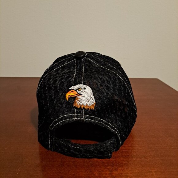 Eagles Baseball Cap With Embroidered Eagles Black Mesh Cap One Size Hat - Picture 3 of 7
